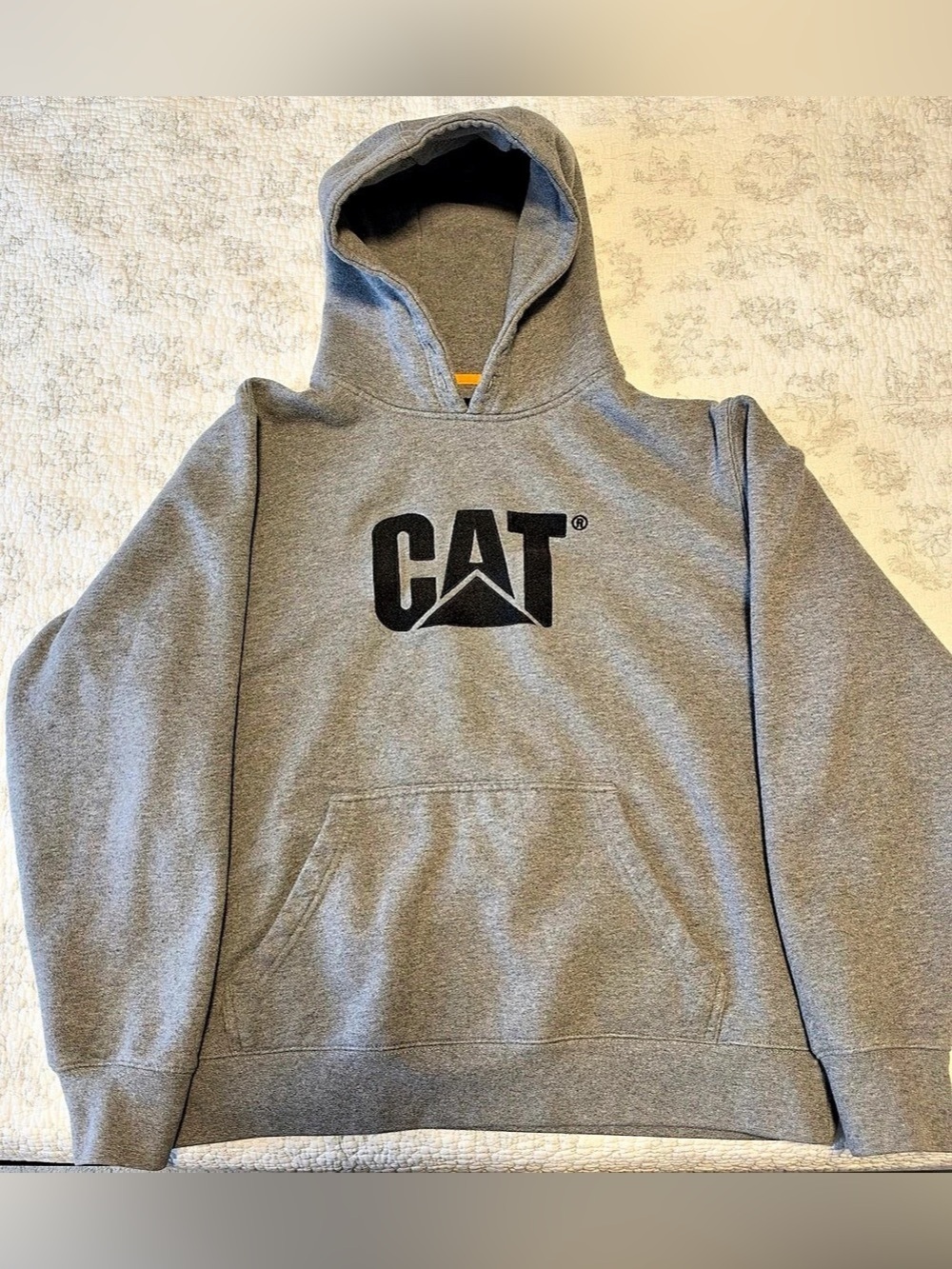 CAT Gray Pullover Hoodie Size XL